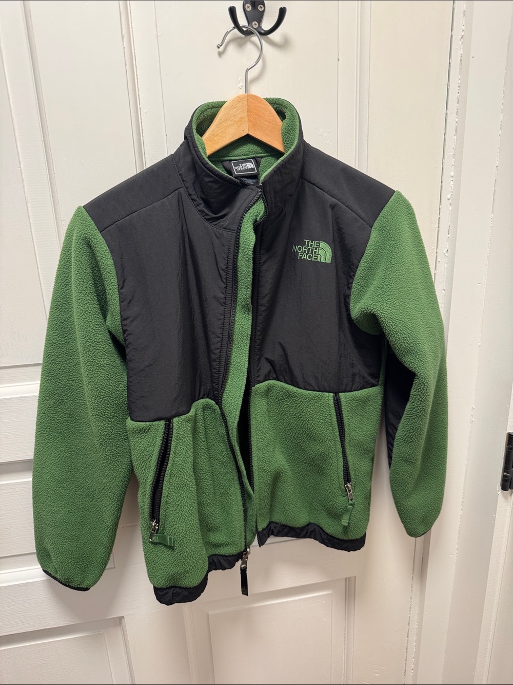 The North Face Kids Green and Black Puffer-Panel Fleece Jacket